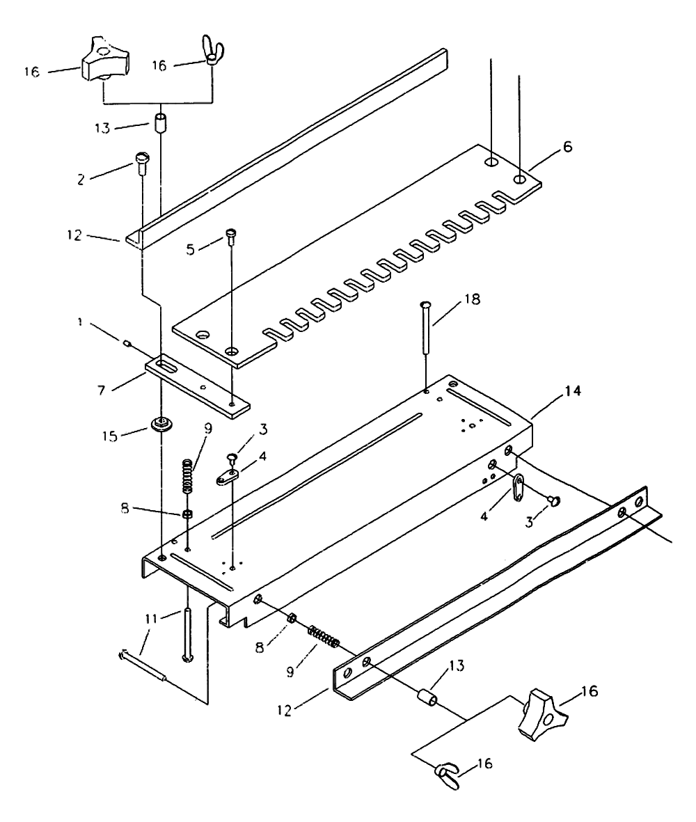 Fig-0 Diagram and Parts List for 5008 Type-1 Porter Cable Dovetail Machine